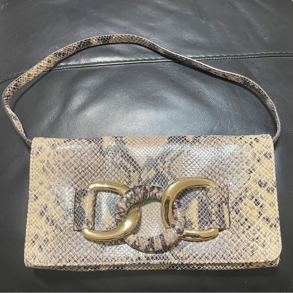 Michael Kors New Leather/Snake Clutch